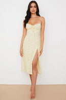 Vestido Midi Floral Fenda Lateral – Elegância e Feminilidade