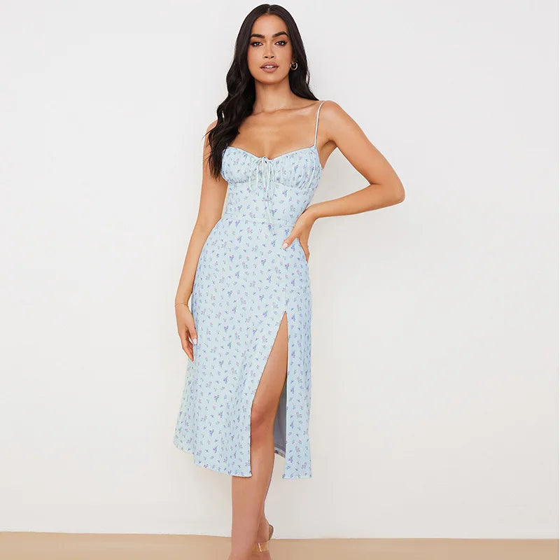 Vestido Midi Floral Fenda Lateral – Elegância e Feminilidade